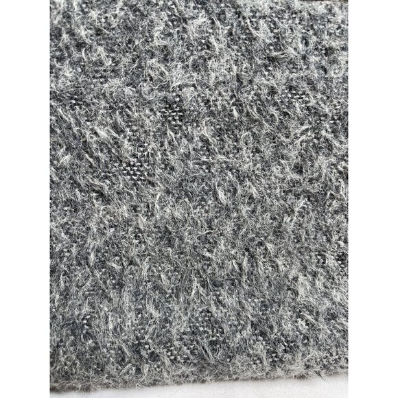 Ferre Vintage Italian Wool & Leather Handbag With Shoulder Strap Gray - Picture 2 of 7